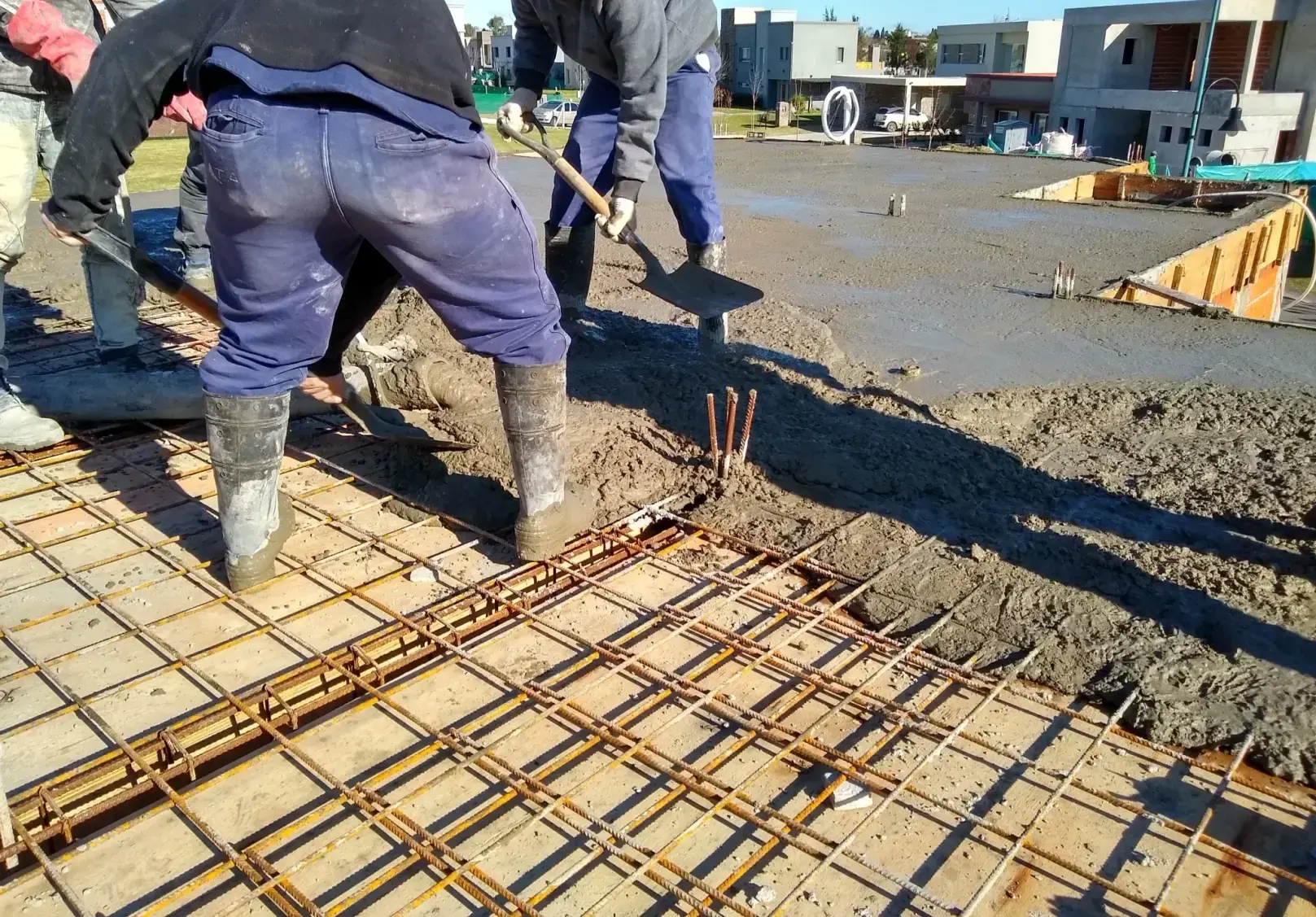 Hormigonado de la losa durante la ejecución
